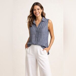 Saks Fifth Avenue Linen Sleeveless Top